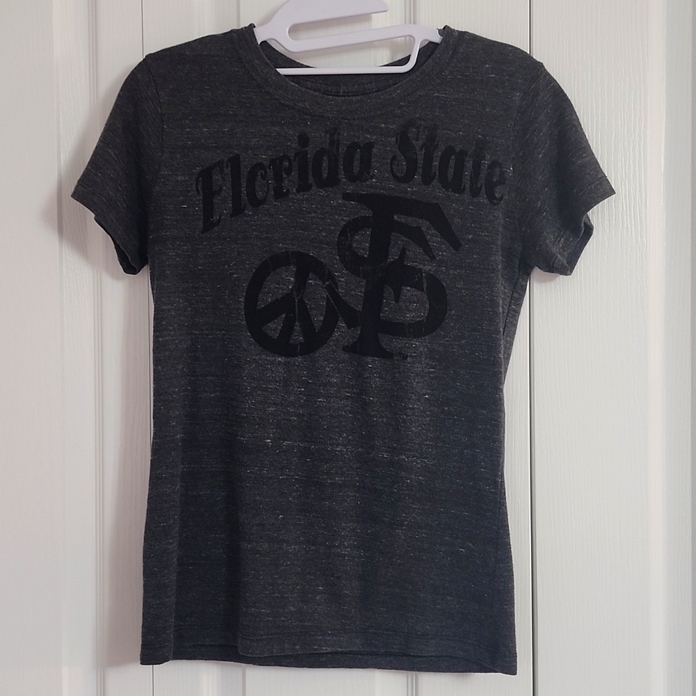 FSU Women's Medium short sleeve T-shirt. Gray & Black. Step Ahead Sportswear
